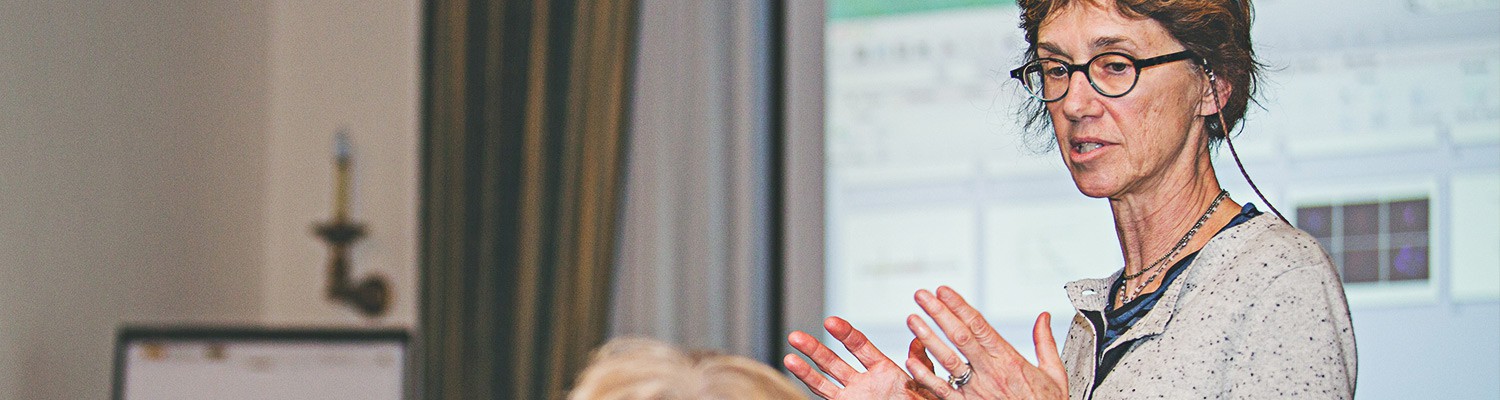 Gail Mandel presenting at the latest meeting. Gail Mandel - MECP2 Consortium